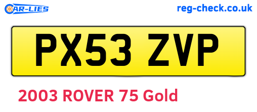 PX53ZVP are the vehicle registration plates.
