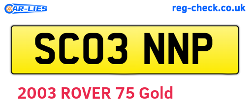 SC03NNP are the vehicle registration plates.