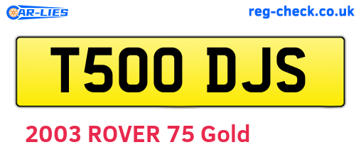 T500DJS are the vehicle registration plates.