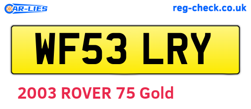 WF53LRY are the vehicle registration plates.
