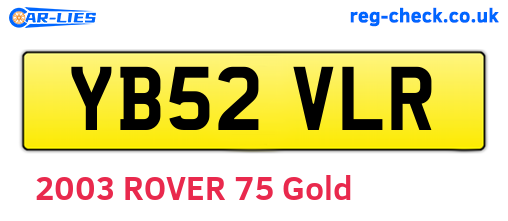 YB52VLR are the vehicle registration plates.