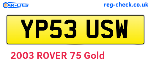 YP53USW are the vehicle registration plates.