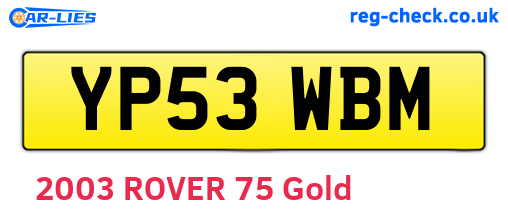 YP53WBM are the vehicle registration plates.