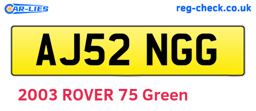 AJ52NGG are the vehicle registration plates.