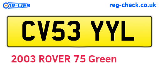 CV53YYL are the vehicle registration plates.