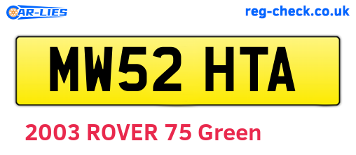 MW52HTA are the vehicle registration plates.