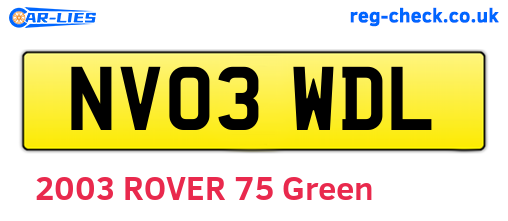 NV03WDL are the vehicle registration plates.