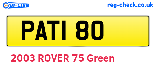 PAT180 are the vehicle registration plates.