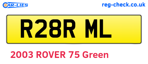 R28RML are the vehicle registration plates.