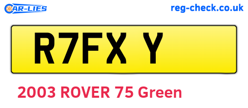 R7FXY are the vehicle registration plates.