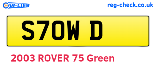 S7OWD are the vehicle registration plates.