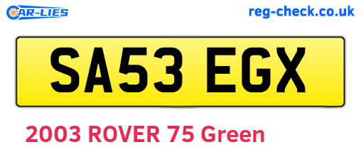 SA53EGX are the vehicle registration plates.