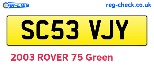 SC53VJY are the vehicle registration plates.