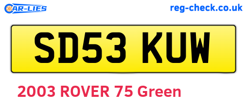 SD53KUW are the vehicle registration plates.