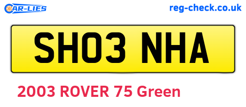 SH03NHA are the vehicle registration plates.
