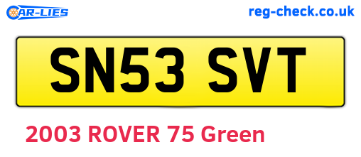 SN53SVT are the vehicle registration plates.