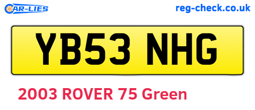 YB53NHG are the vehicle registration plates.