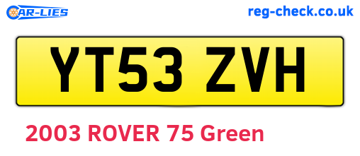 YT53ZVH are the vehicle registration plates.