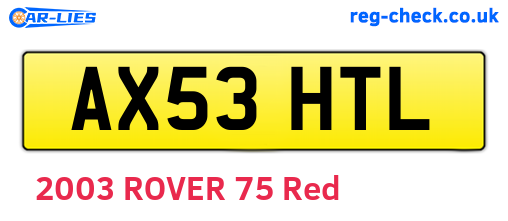 AX53HTL are the vehicle registration plates.