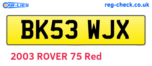 BK53WJX are the vehicle registration plates.