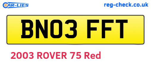 BN03FFT are the vehicle registration plates.