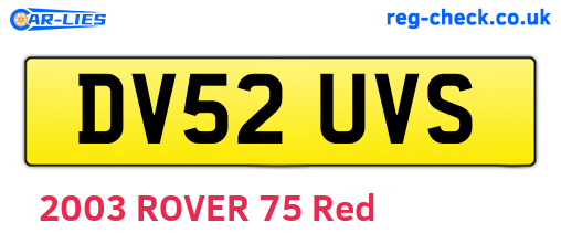 DV52UVS are the vehicle registration plates.