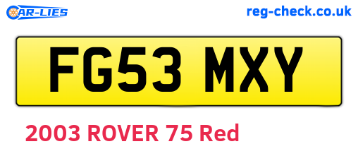 FG53MXY are the vehicle registration plates.