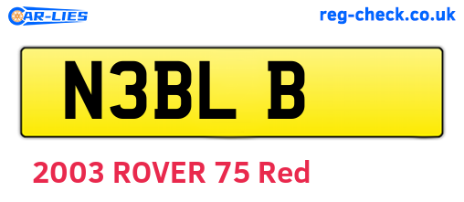 N3BLB are the vehicle registration plates.