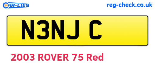 N3NJC are the vehicle registration plates.