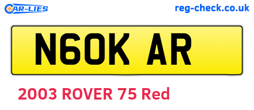 N60KAR are the vehicle registration plates.