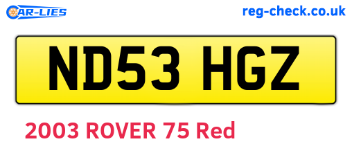 ND53HGZ are the vehicle registration plates.