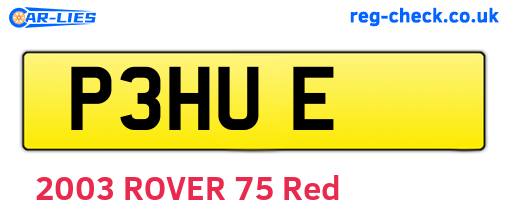 P3HUE are the vehicle registration plates.