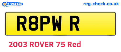 R8PWR are the vehicle registration plates.