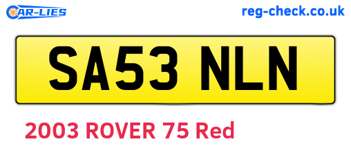 SA53NLN are the vehicle registration plates.
