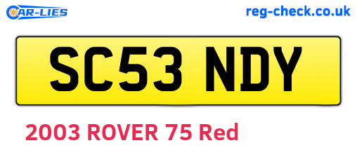 SC53NDY are the vehicle registration plates.