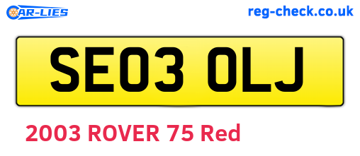 SE03OLJ are the vehicle registration plates.