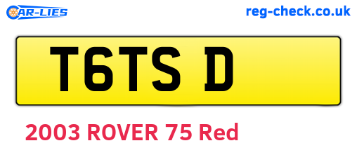 T6TSD are the vehicle registration plates.