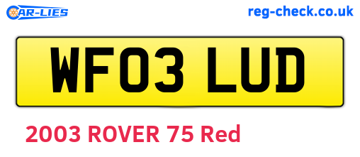 WF03LUD are the vehicle registration plates.