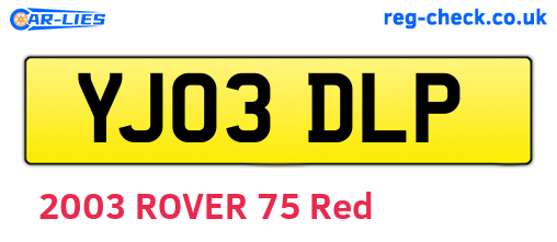 YJ03DLP are the vehicle registration plates.