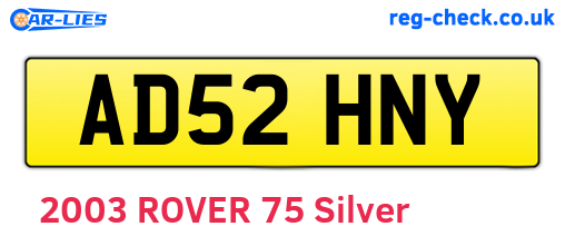 AD52HNY are the vehicle registration plates.