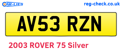 AV53RZN are the vehicle registration plates.