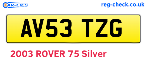 AV53TZG are the vehicle registration plates.