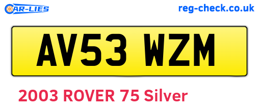 AV53WZM are the vehicle registration plates.