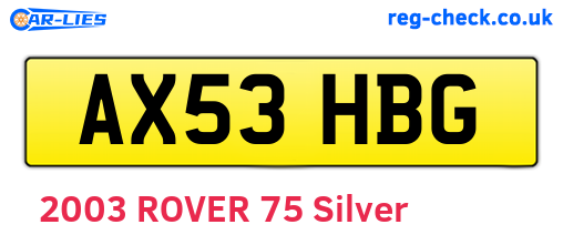 AX53HBG are the vehicle registration plates.