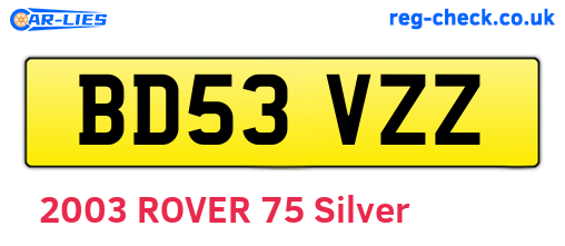 BD53VZZ are the vehicle registration plates.