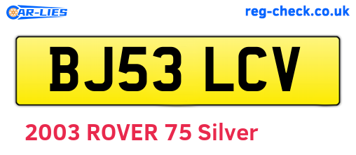 BJ53LCV are the vehicle registration plates.