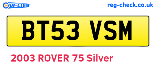 BT53VSM are the vehicle registration plates.