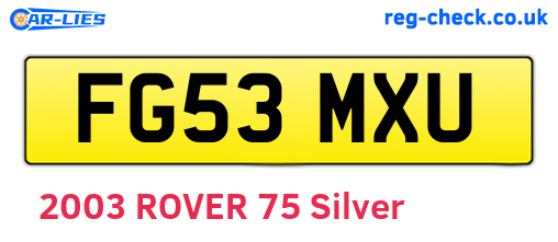 FG53MXU are the vehicle registration plates.
