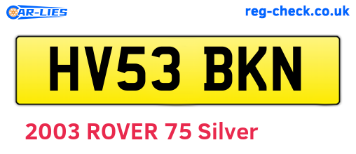 HV53BKN are the vehicle registration plates.