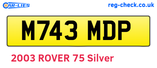 M743MDP are the vehicle registration plates.